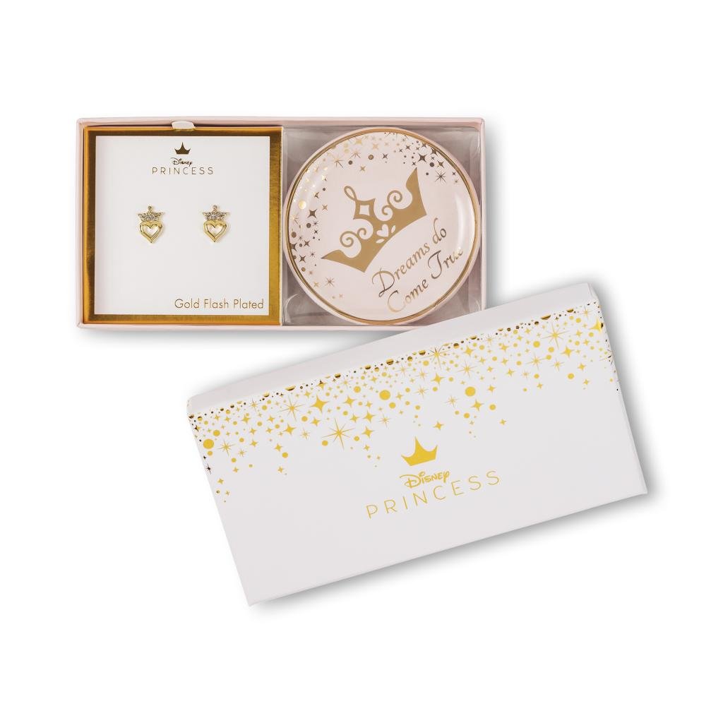 PRINCESSES - Gift Box - Boucles d'Oreilles + Plateau à Bijoux