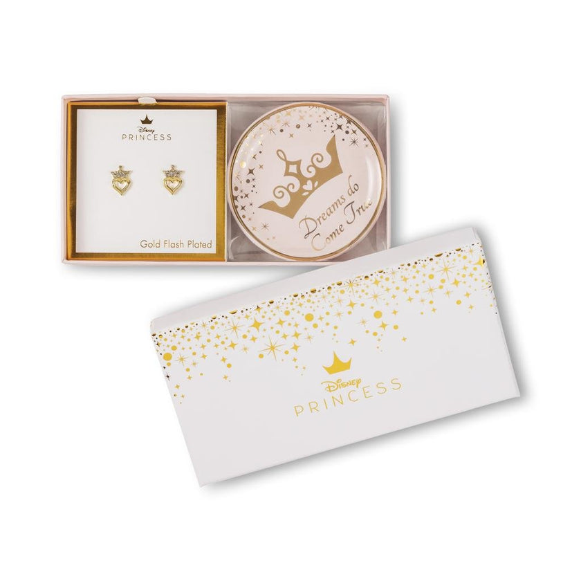 PRINCESSES - Gift Box - Boucles d'Oreilles + Plateau à Bijoux