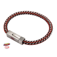 MARVEL - Stainless Steel & Woven Leather Spider-Man Bracelet