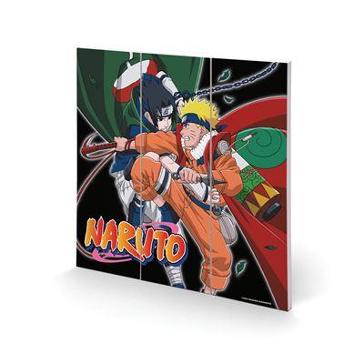 NARUTO - Training to Surpass the Other - Impression sur bois 30X30cm
