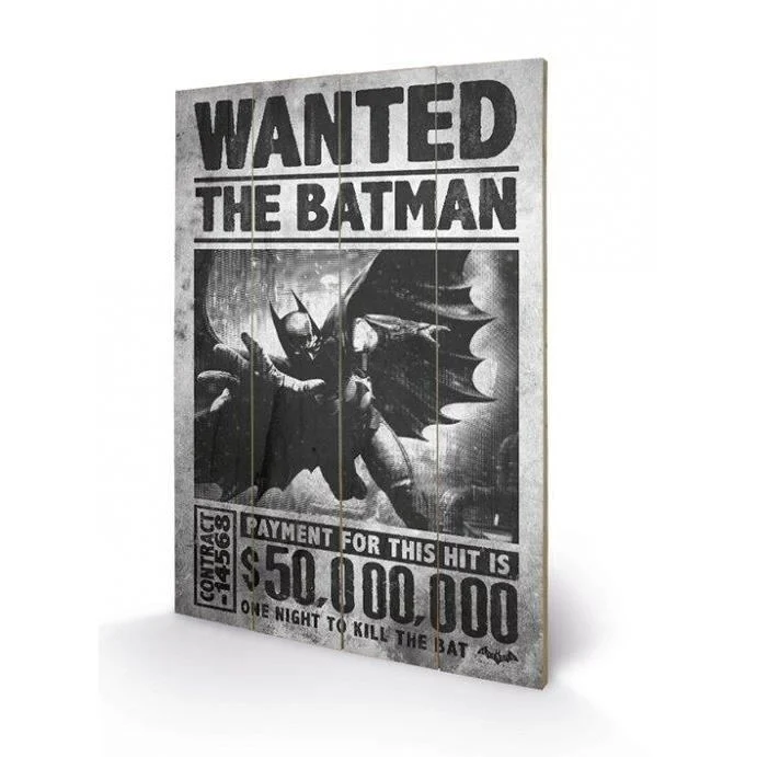 BATMAN - Wanted - Impression sur bois 40x59cm