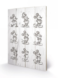 DISNEY - Mickey Mouse Multi Black / White - Impression sur bois 40x59c