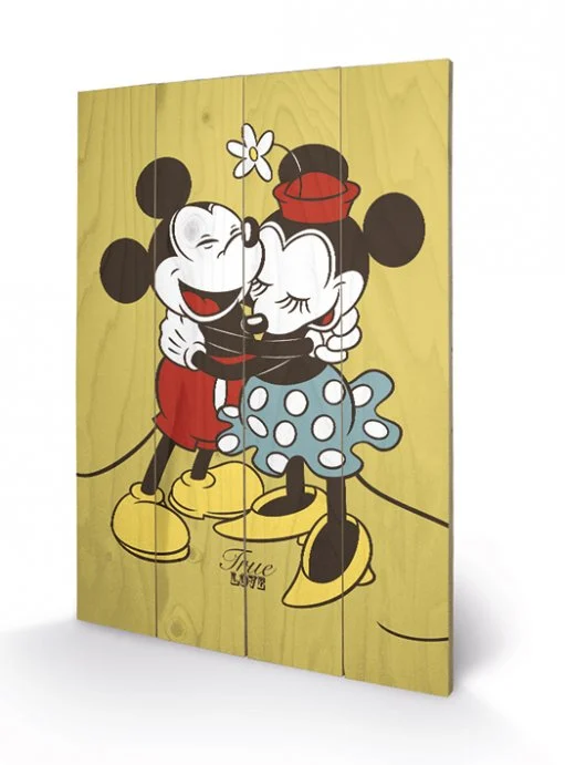 DISNEY - Mickey & Minnie Mouse True Love - Impression sur bois 40x59cm