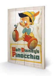 DISNEY - Pinocchio Conscience - Impression sur bois 40x59cm