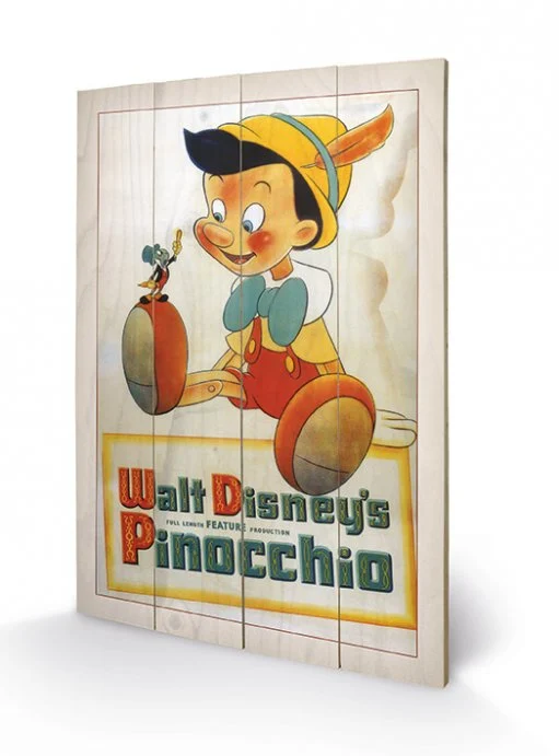 DISNEY - Pinocchio Conscience - Impression sur bois 40x59cm