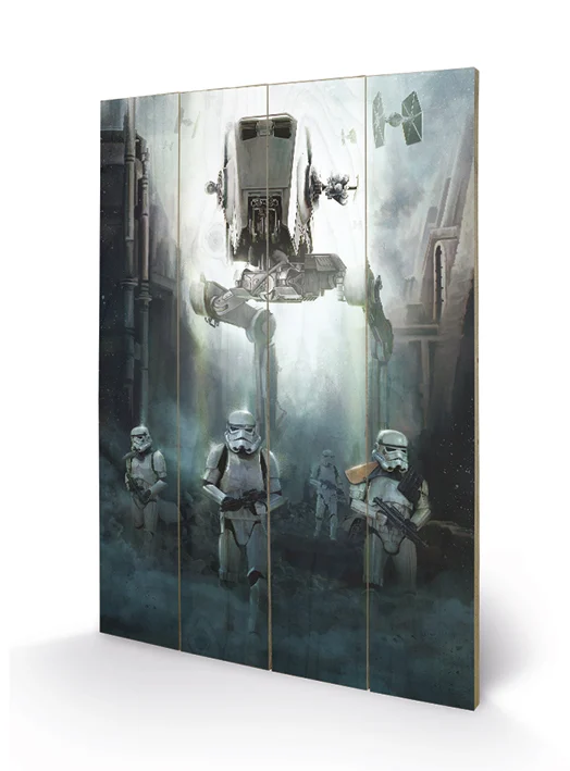 STAR WARS ROGUE ONE - Stormtrooper Patrol - Impression sur bois 40x59c
