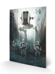 STAR WARS ROGUE ONE - Stormtrooper Patrol - Impression sur bois 40x59c