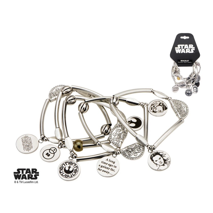 STAR WARS - Women's Stainless Steel Rey Stretchable Bracelet