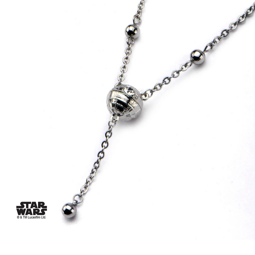 STAR WARS - Woman's Stainless Steel 3D Death Star Necklace