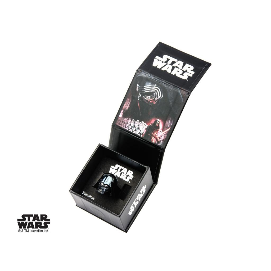 STAR WARS - Men's Stainless Steel Black 3D Darth Vader Ring - Size 12
