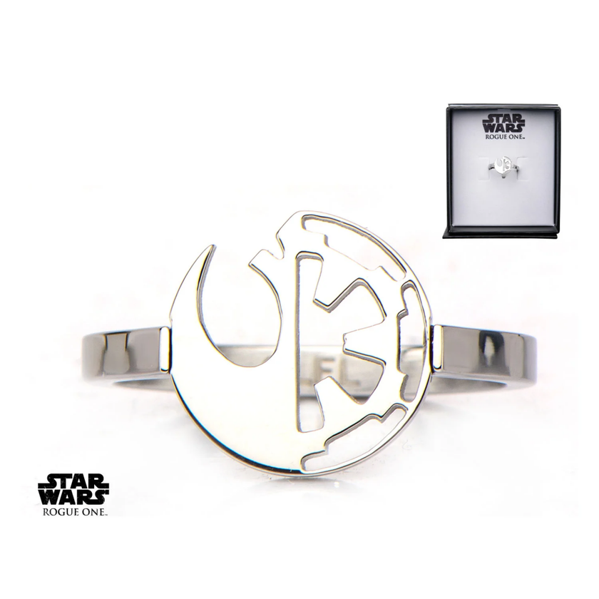 STAR WARS - Women's Stainless Steel Rebel Empire Cut Ring - Size 6