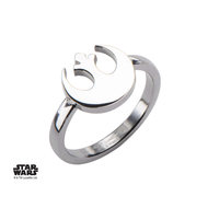 STAR WARS - Women's Stainless Steel Rebel Alliance Cut Ring - Size 6