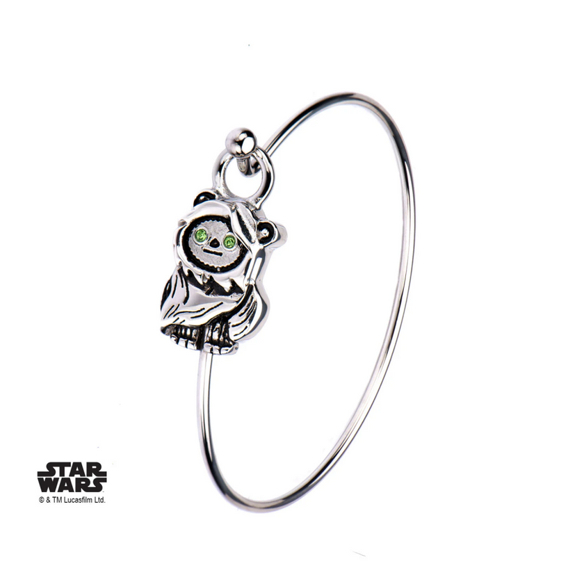 STAR WARS - Women's Stainless Steel 3D Ewok Bangle Bracelet