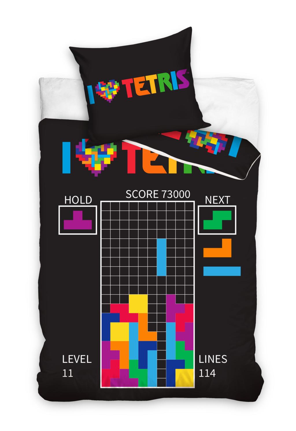 TETRIS - Parure de lit 140x200cm+ Coussin 60x70cm - '100% Cotton'