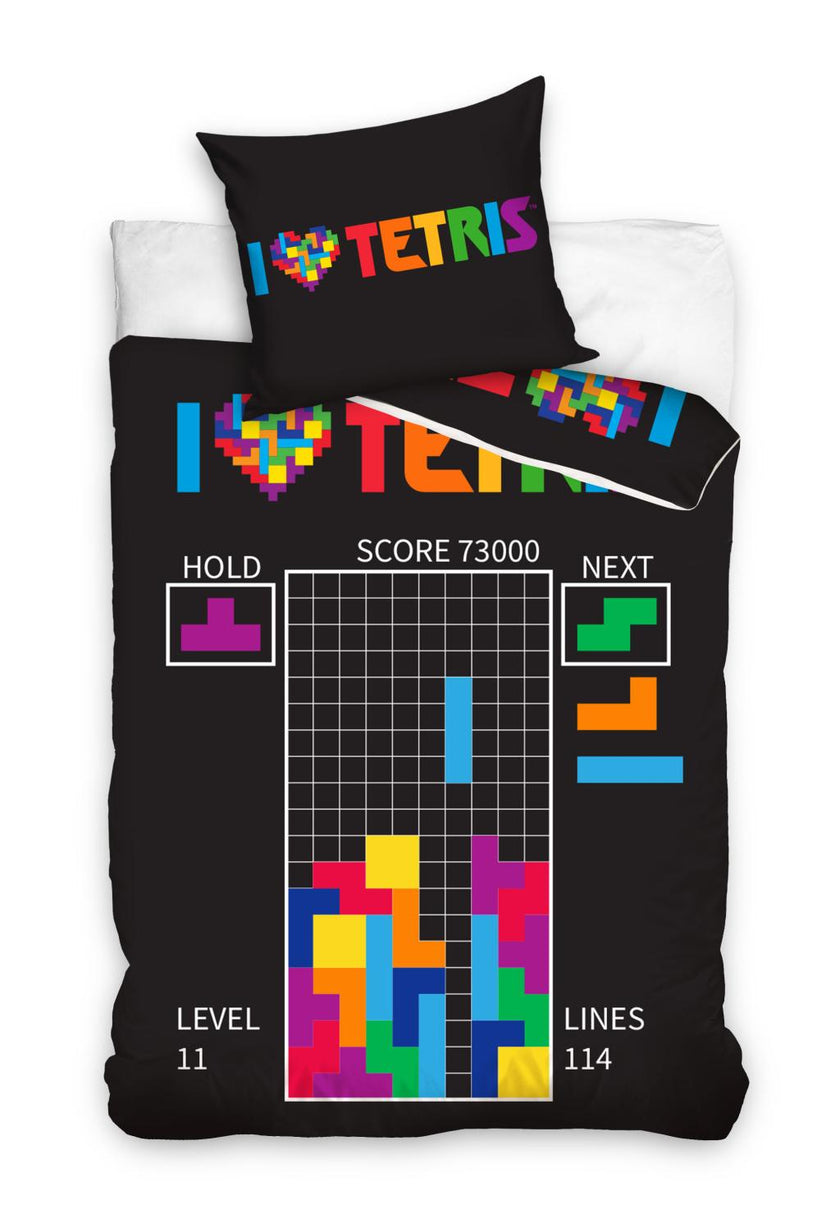 TETRIS - Parure de lit 140x200cm+ Coussin 60x70cm - '100% Cotton'
