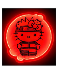 NARUTO x HELLO KITTY - Neon Mural Led - 30 cm