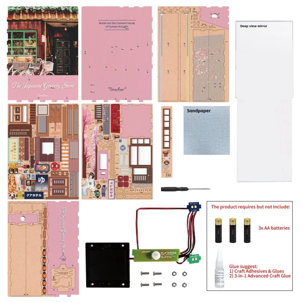 BOOK NOOK KIT - DIY- Epicerie Japonaise - 134pcs + LED Light