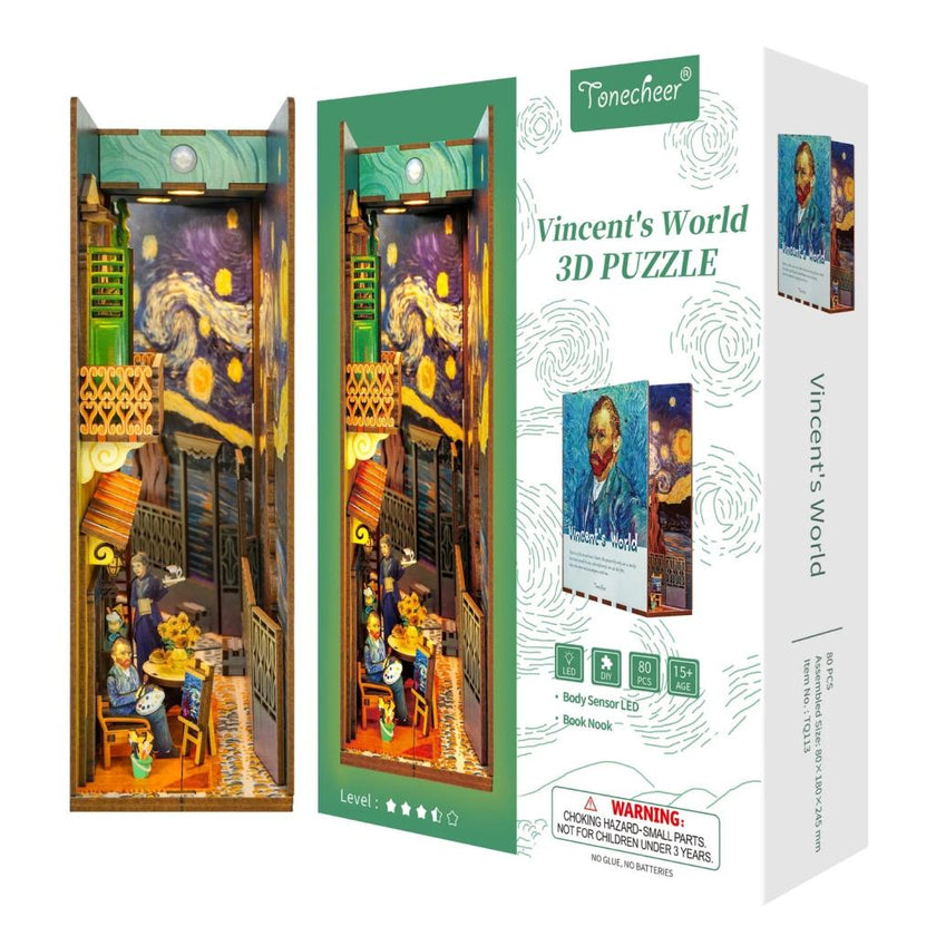 BOOK NOOK KIT - DIY- Monde de Vincent - 80pcs + LED Light