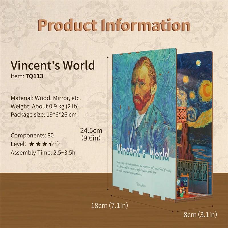 BOOK NOOK KIT - DIY- Monde de Vincent - 80pcs + LED Light
