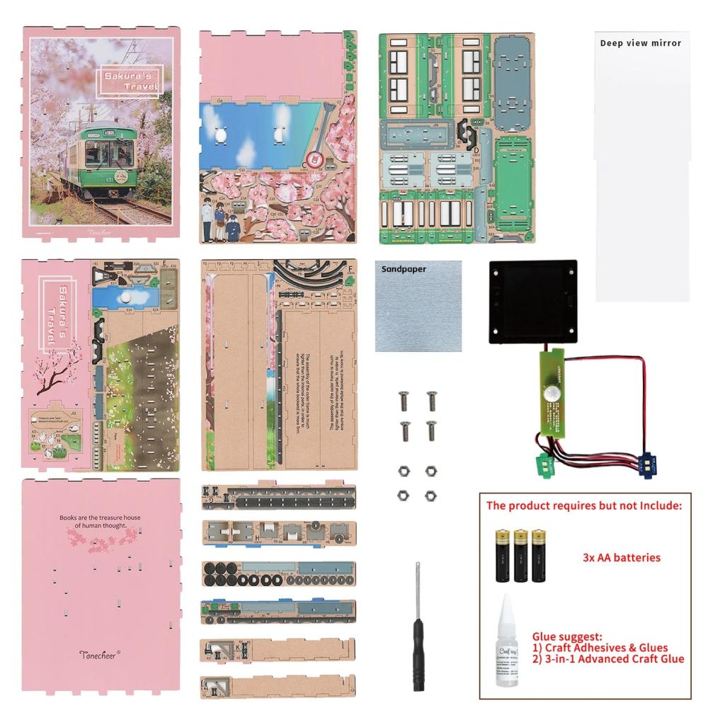 BOOK NOOK KIT - DIY- Voyage de Sakura - 130pcs + LED Light