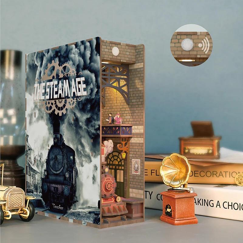 BOOK NOOK KIT - DIY- L'ère de la vapeur - 164pcs + LED Light