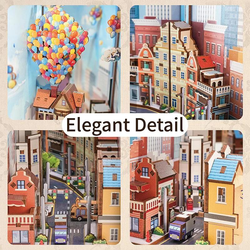 BOOK NOOK KIT - DIY- Voyage avec le vent - 143pcs + LED Light