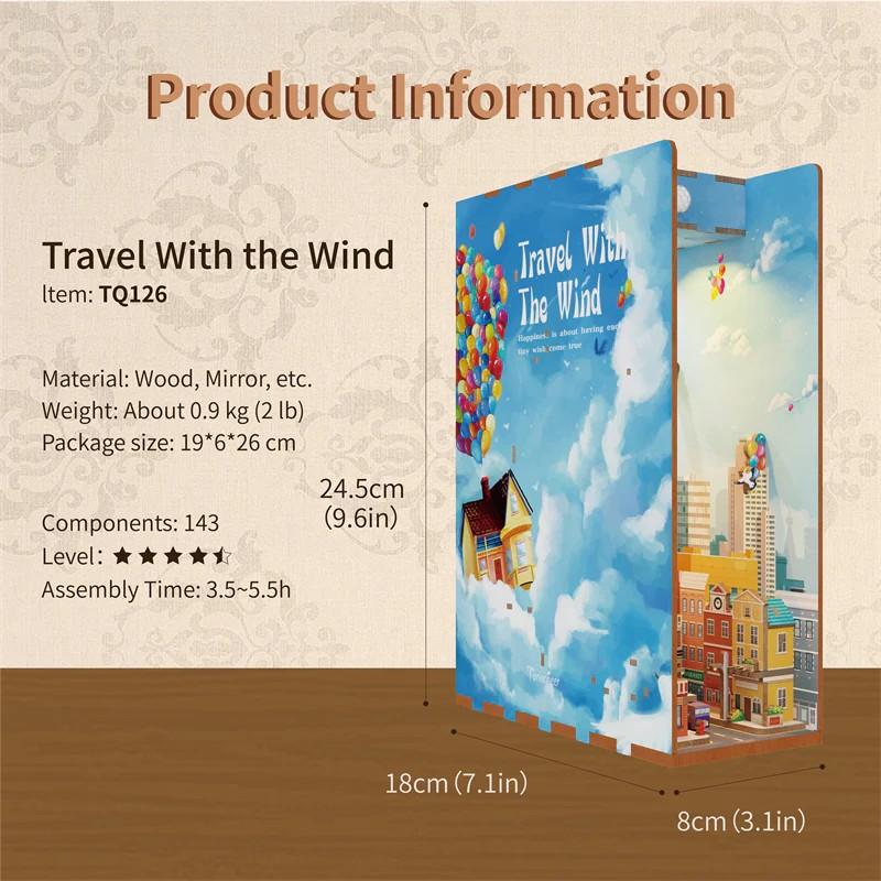 BOOK NOOK KIT - DIY- Voyage avec le vent - 143pcs + LED Light