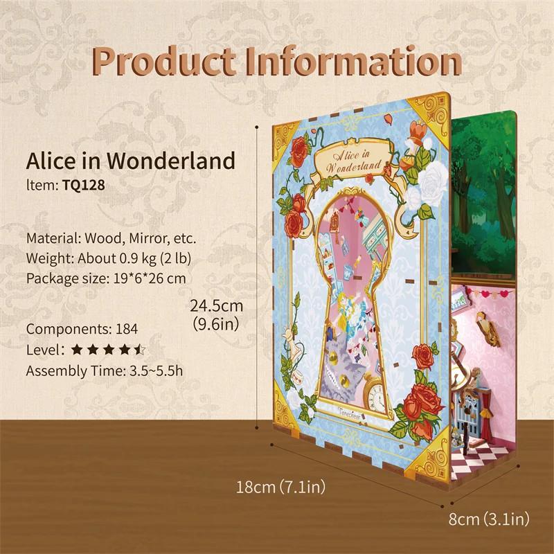 BOOK NOOK KIT - DIY- Alice au pays des merveilles - 184pcs + LED Light