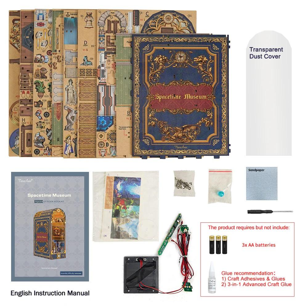 BOOK NOOK KIT - DIY- Musée de l'espace-temps - 279pcs + LED Light