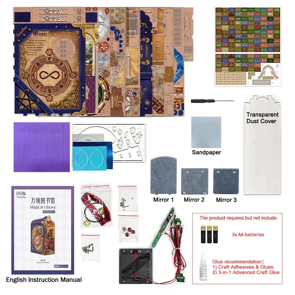 BOOK NOOK KIT - DIY- Librairie magique - 521pcs + LED Light