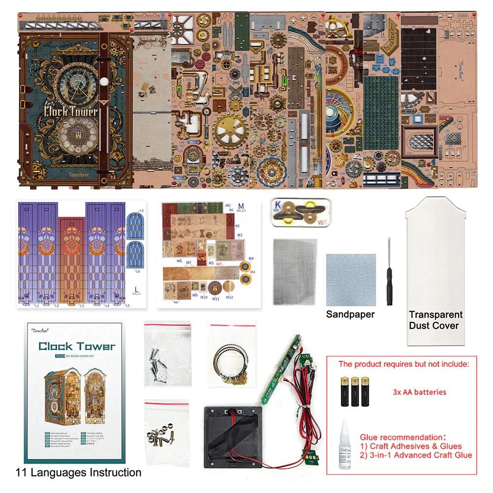 BOOK NOOK KIT - DIY- Tour de l'horloge - 430pcs + LED Light