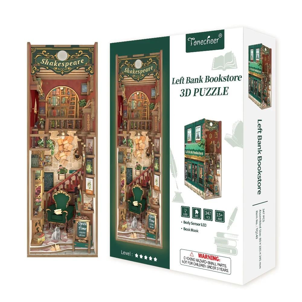 BOOK NOOK KIT - DIY- Librairie de la rive gauche - 347pcs + LED Light