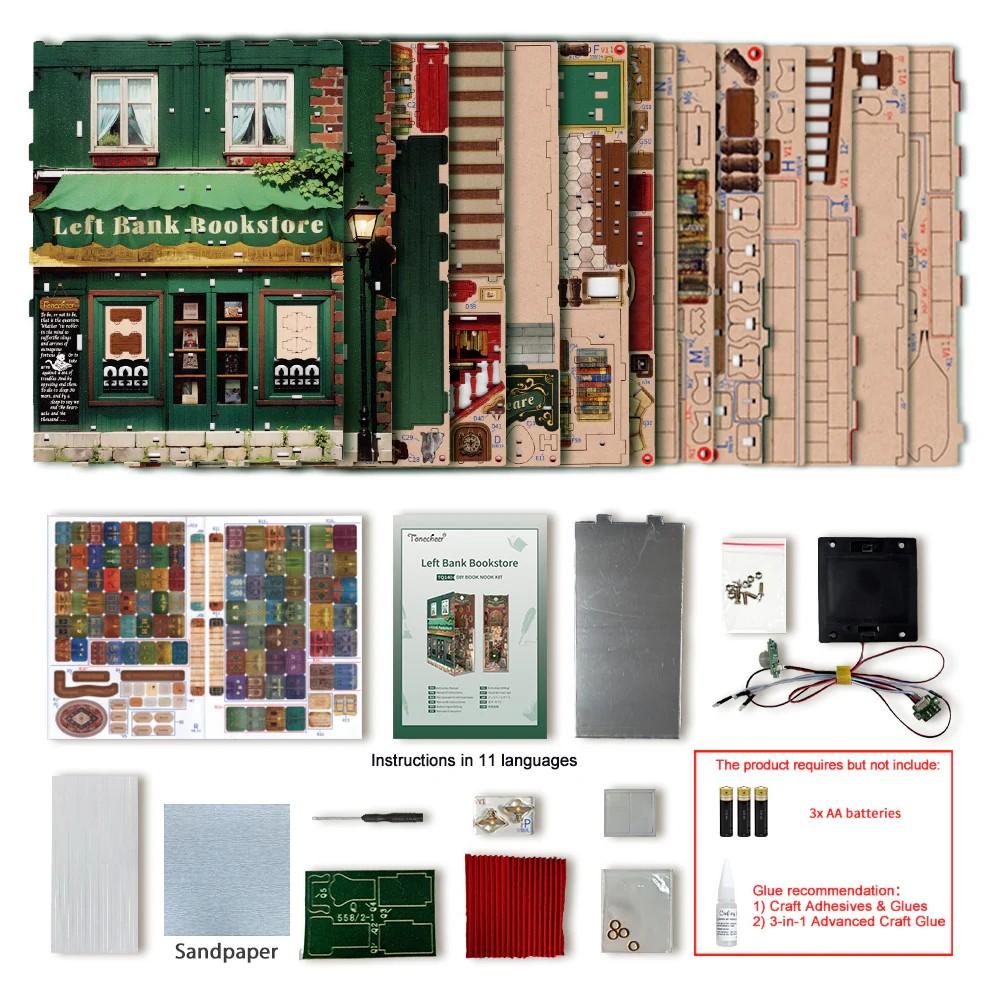 BOOK NOOK KIT - DIY- Librairie de la rive gauche - 347pcs + LED Light