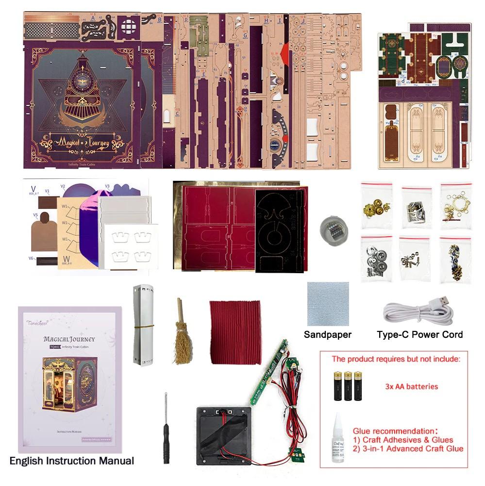 BOOK NOOK KIT - DIY- Voyage Magique - 462pcs + LED Light