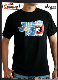SIMPSONS - T-Shirt Homme Noir Duff (S)