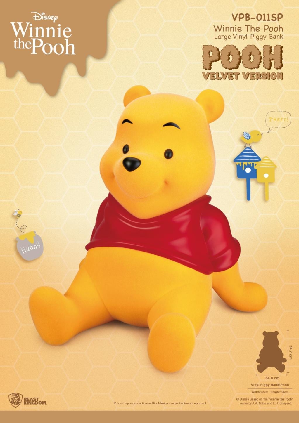 WINNIE L'OURSON - Winnie "Version Velours" - Tirelire 34cm