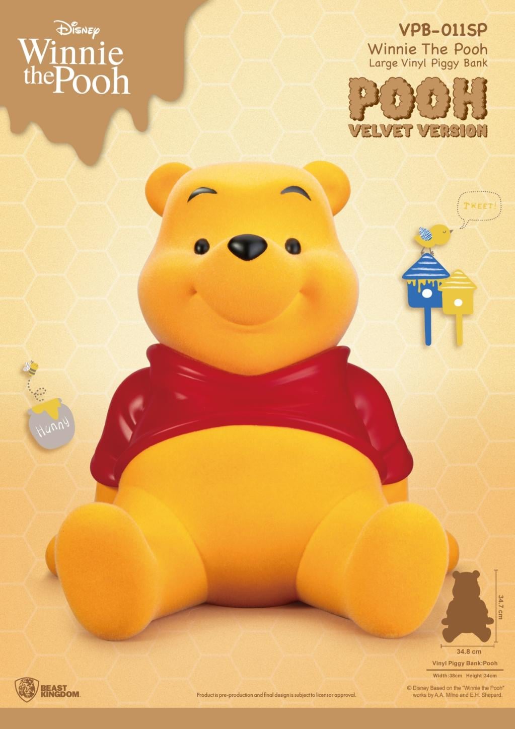 WINNIE L'OURSON - Winnie "Version Velours" - Tirelire 34cm