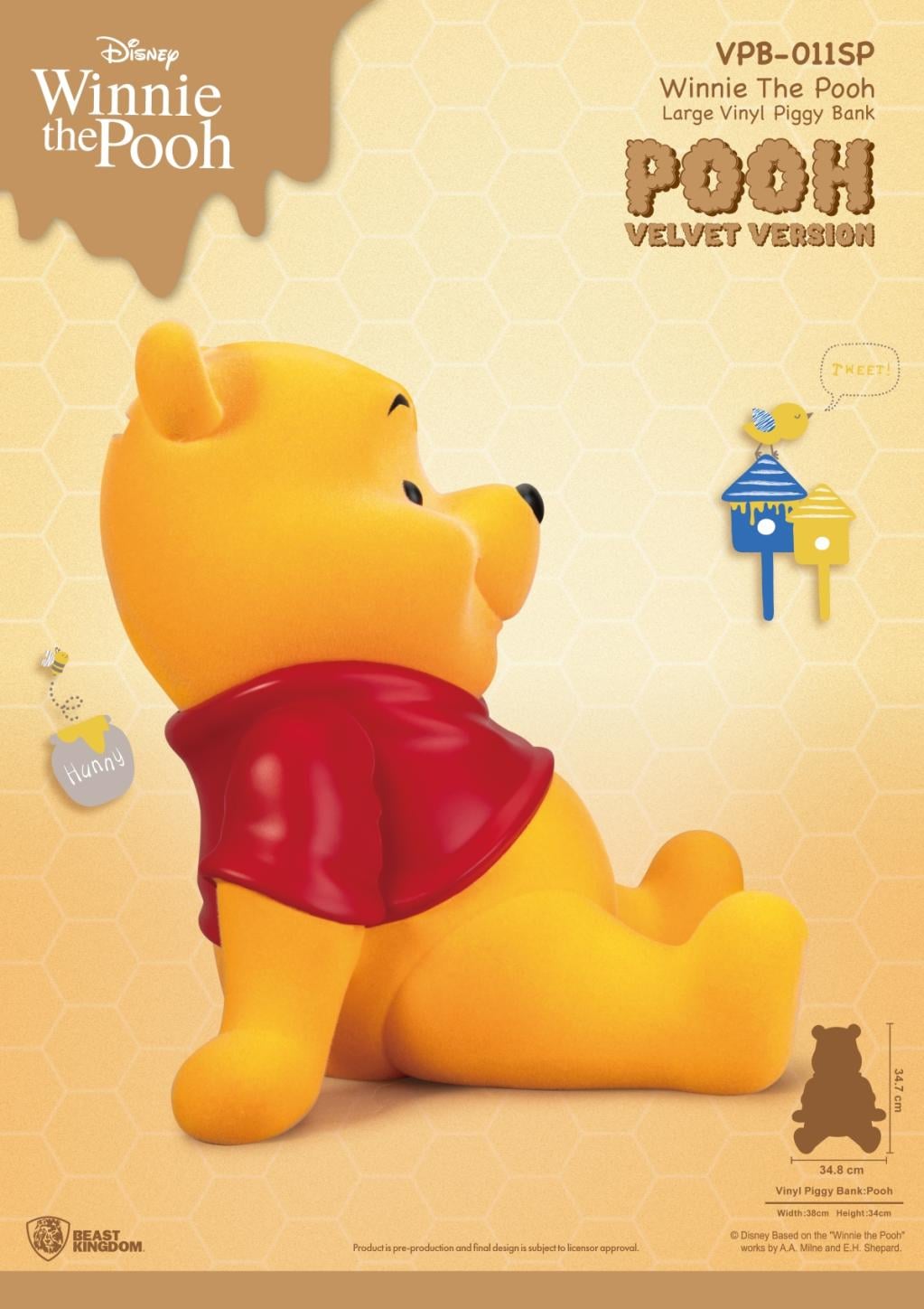 WINNIE L'OURSON - Winnie "Version Velours" - Tirelire 34cm