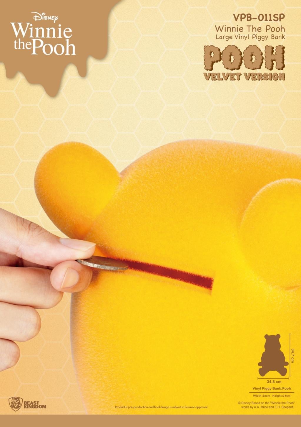 WINNIE L'OURSON - Winnie "Version Velours" - Tirelire 34cm