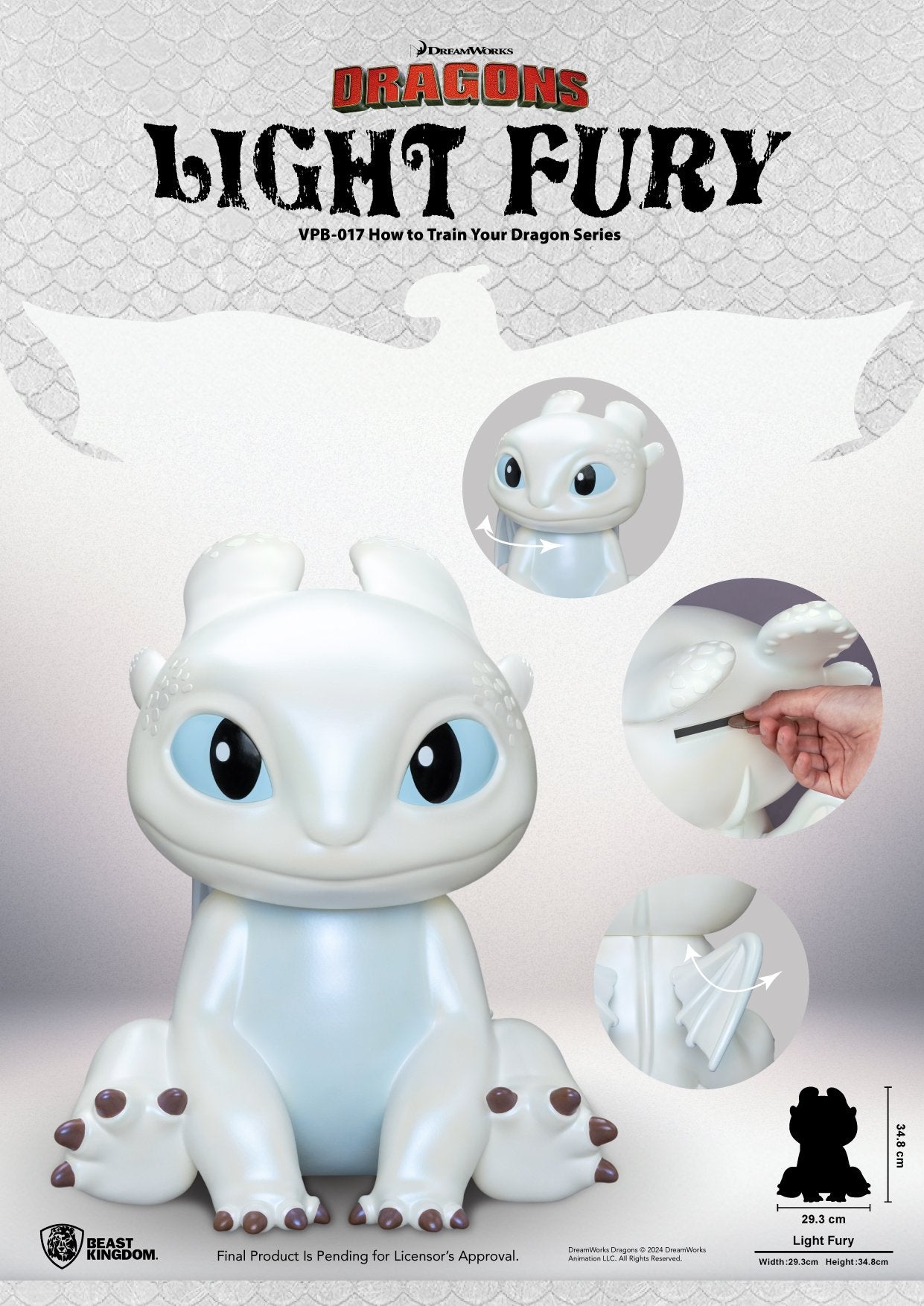 DRAGONS - Furie Eclair - Tirelire 35cm