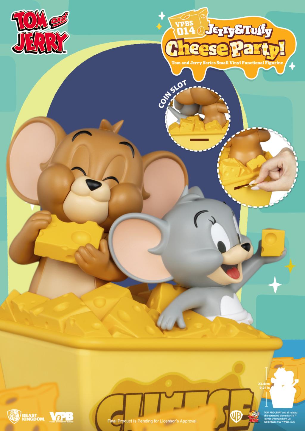 TOM & JERRY - "Jerry & Tuffy Cheese Party" - Tirelire 23.4cm