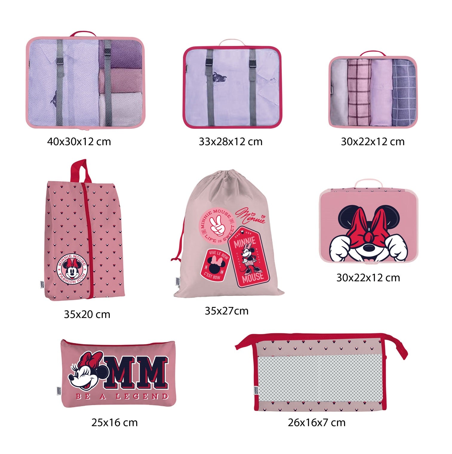 MINNIE - Organisateurs de Bagage - 8pc.