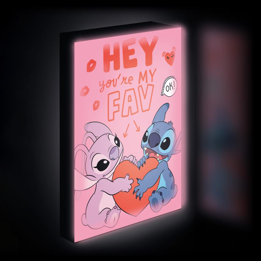 STITCH & ANGEL - Love - Canvas Lumineux 40X30 Cm