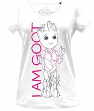 MARVEL - Baby Groot Line With I Am Groot Text - T-Shirt Femme (S)