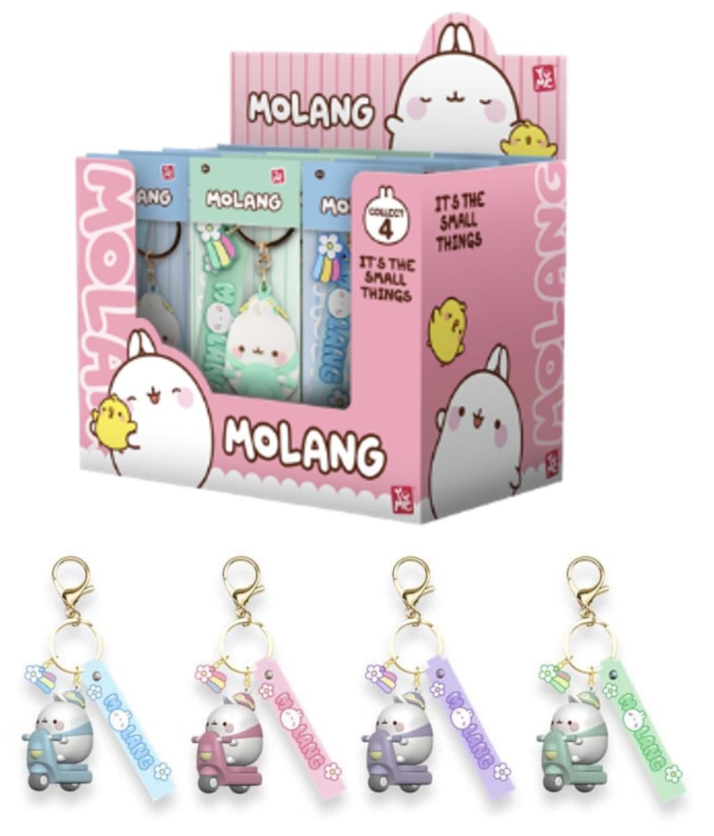 MOLANG - Scooter Series - Assortiment 12 Porte-Clés 6-7cm Blind Box