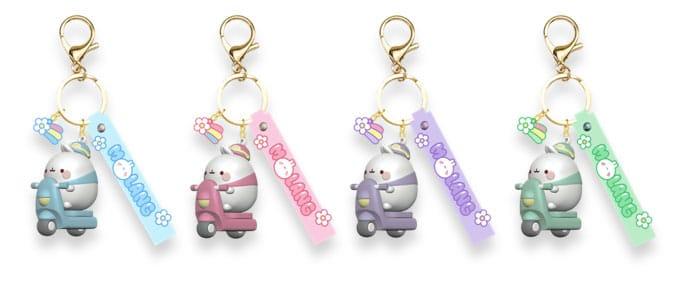 MOLANG - Scooter Series - Assortiment 12 Porte-Clés 6-7cm Blind Box