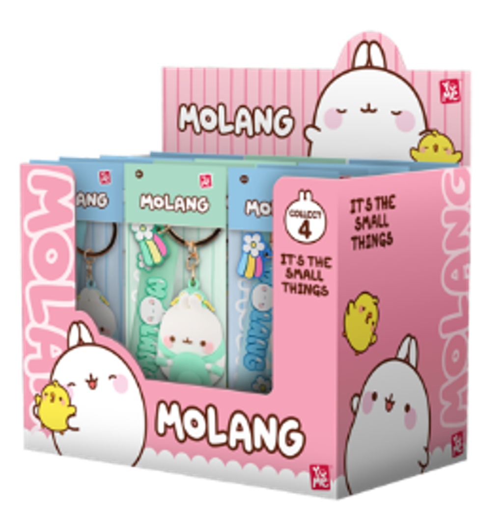 MOLANG - Scooter Series - Assortiment 12 Porte-Clés 6-7cm Blind Box