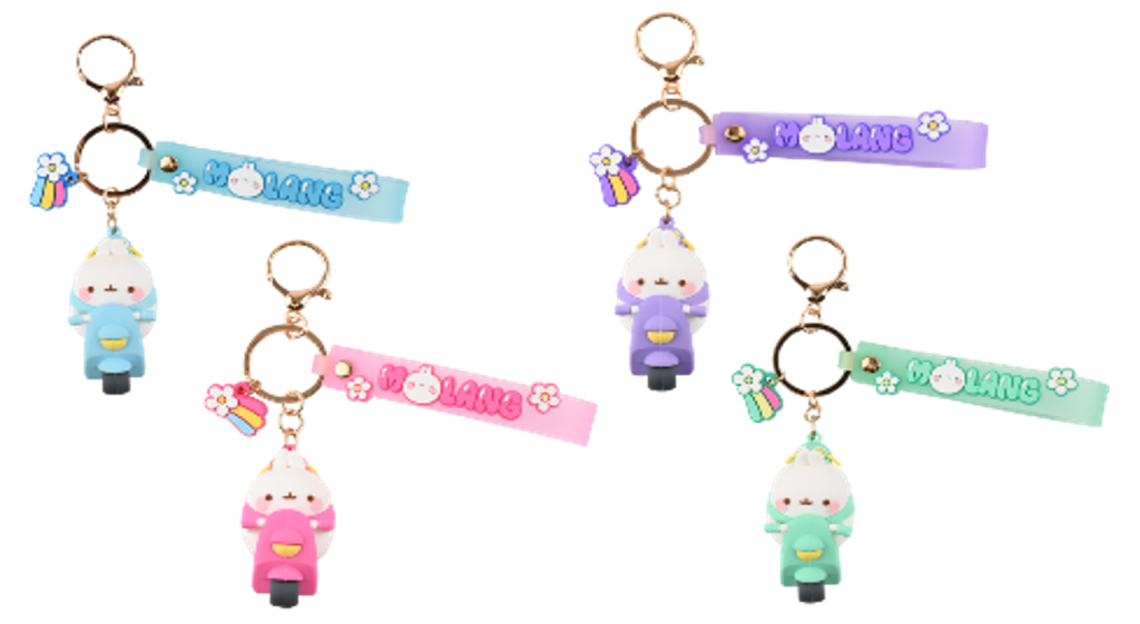 MOLANG - Scooter Series - Assortiment 12 Porte-Clés 6-7cm Blind Box