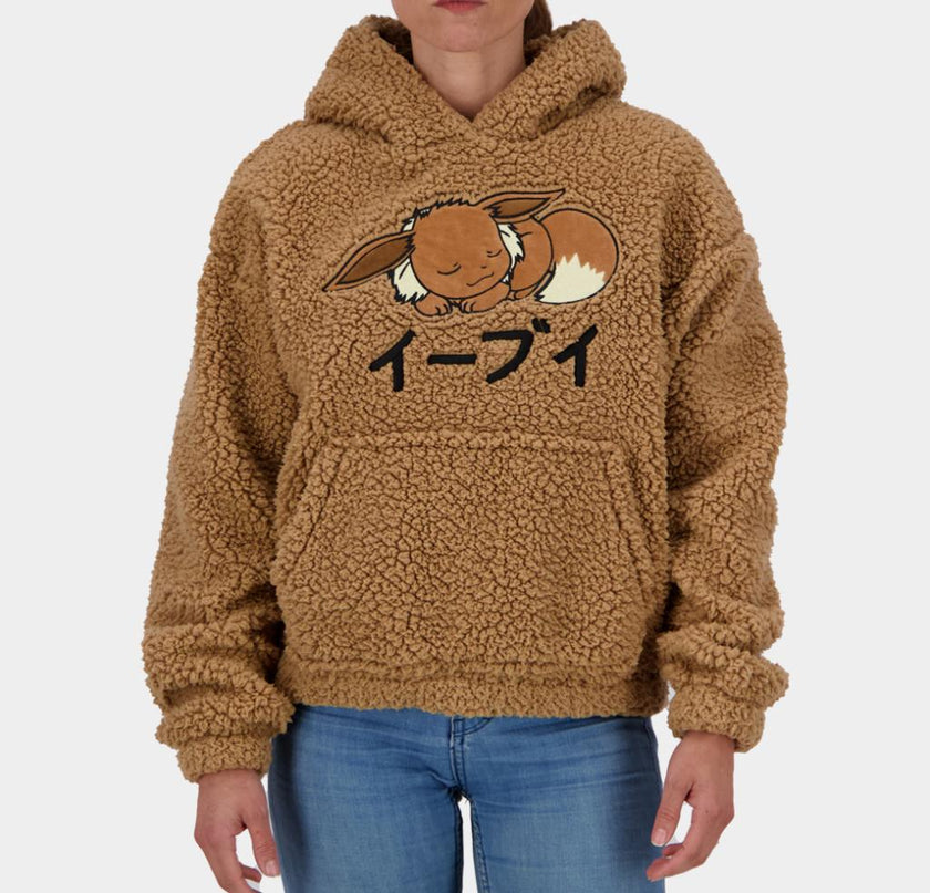 POKEMON - Evoli - Pull à Capuche Teddy pour Femme (XS)