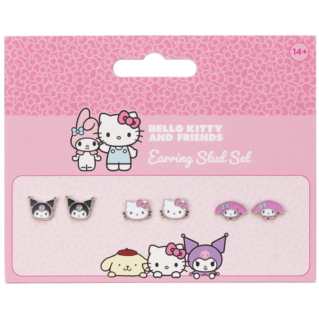 HELLO KITTY & Friends - Set de 3 Pairs de Clous d'Oreilles